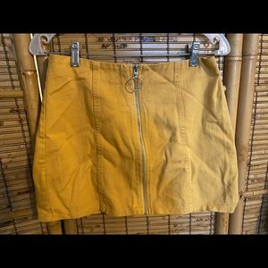 Yellow Zip-Up Skirt